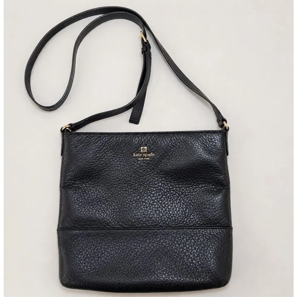 Kate Spade Southport Avenue Cora Crossbody in Black Pebbled Leather